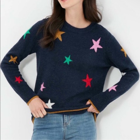 Joules Sweaters - Joules Chantelle Intarsia Navy Star Sweater Size 4